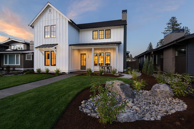 Exterior image of Custom home in Bend, Oregon Northwest Crossing built by Structure Development NW an award winning homebuilder in Central Oregon. Farmhouse Style home with stunning interior design.